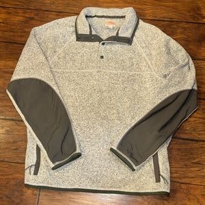 J. Crew Mens Mock Neck Sweater Grey 4-Button Pull Over Sportsmens Outfitter